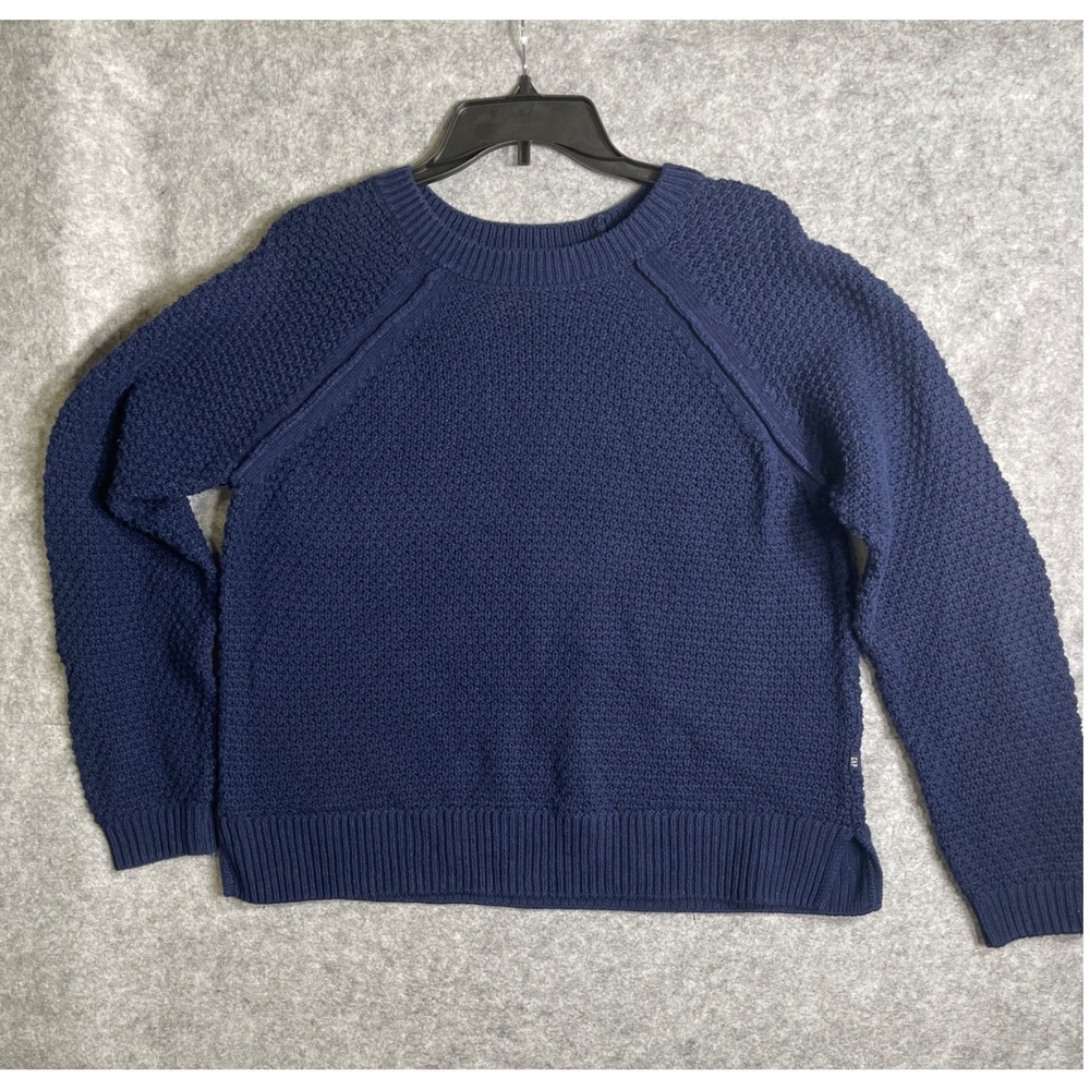 GAP‎ Navy Blue Popcorn Knit Raglan Sweater Womens Medium Crewneck Pullover